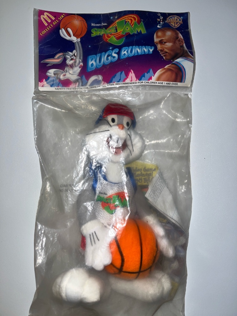 New McDonald's Space Jam Bugs Bunny Plush McDonald's Toy